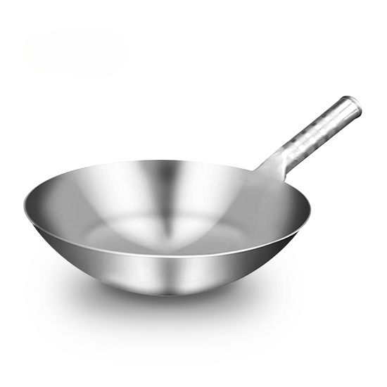 Poêle wok en acier inoxydable faite à la main