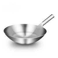 Poêle wok en acier inoxydable faite à la main