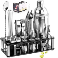 Ensemble de shaker à cocktail boston en acier inoxydable