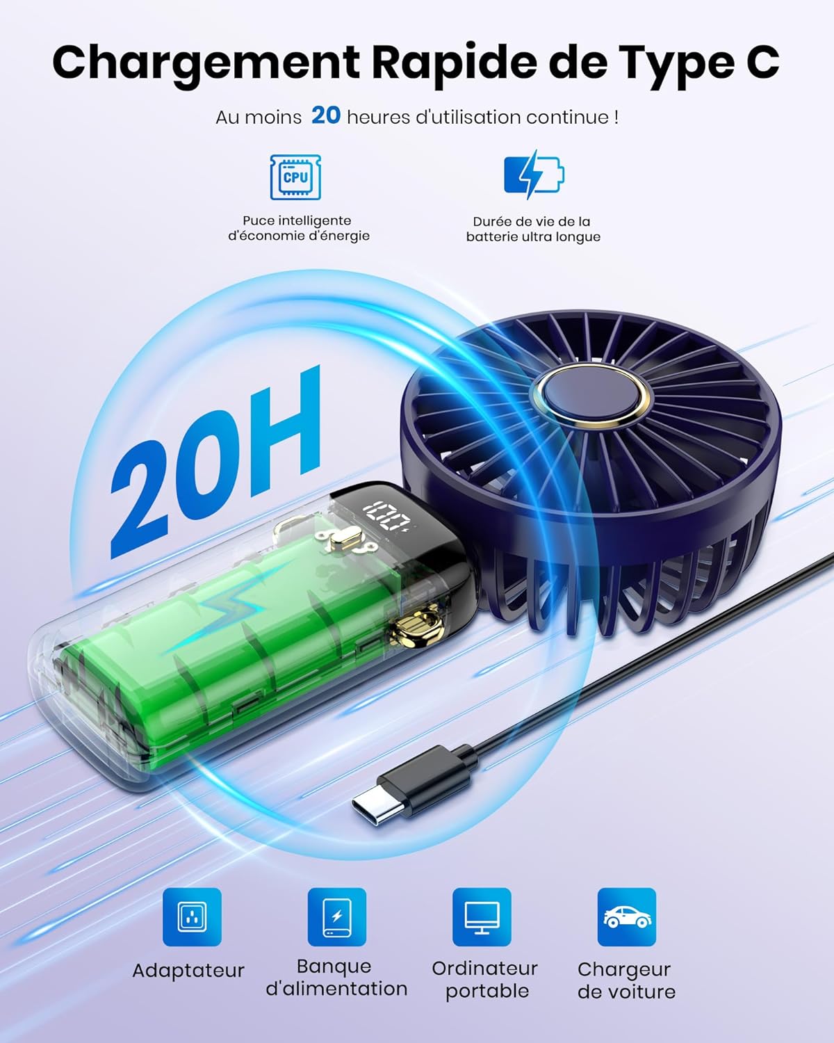Mini ventilateur portatif 4 en 1  FrizzAir