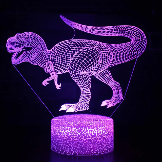 Lampe de chevet USB 3D Dinosaures - lampechevetdesign.com