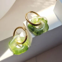 Boucle d Oreille Acier Inoxydable Vert