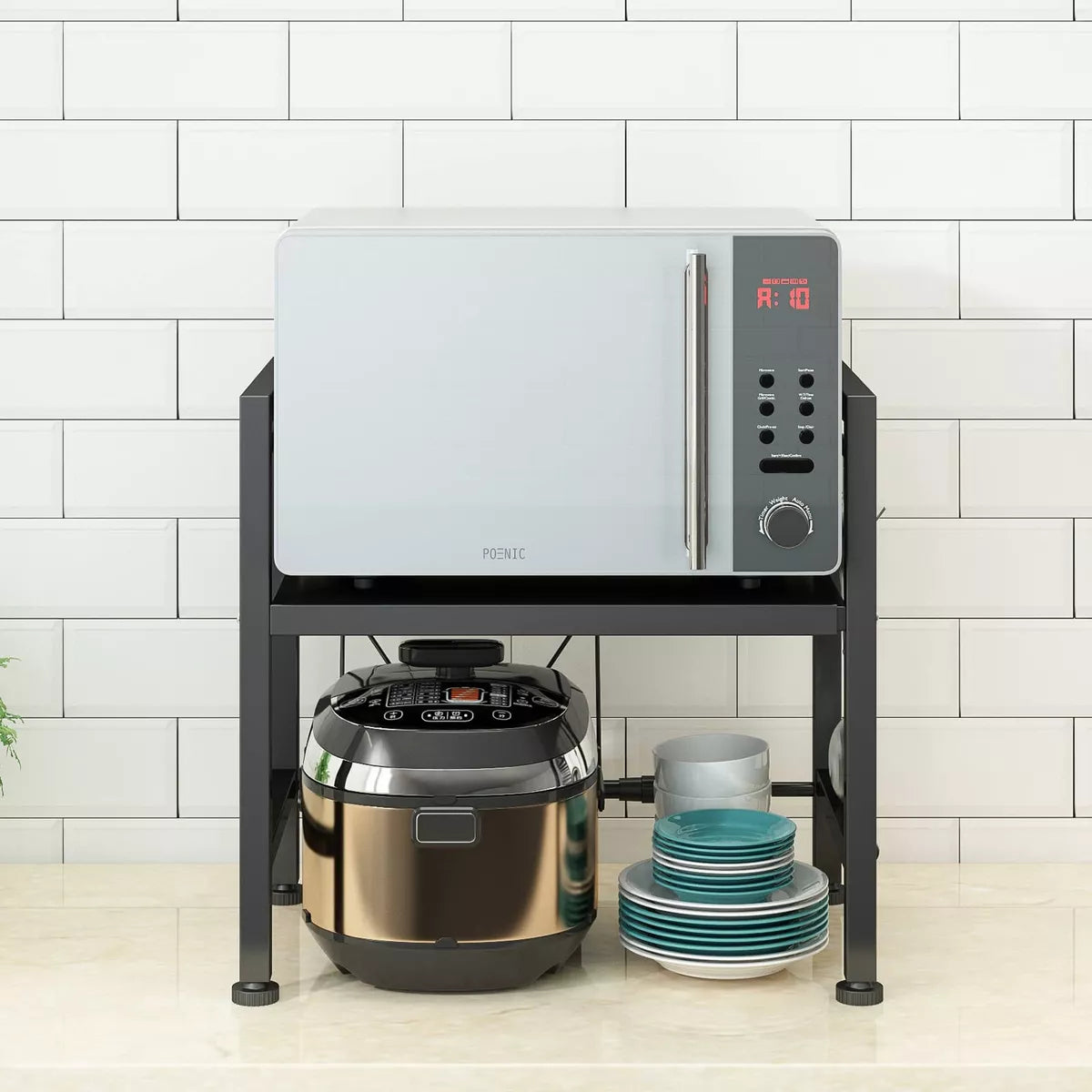 Étagère de Rangement Réglable pour Micro-Ondes