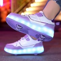 Zoe – Baskets Orthopédiques à Roulettes LED