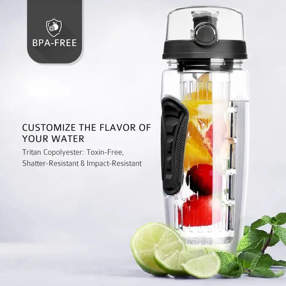 Bouteille à Infusion de Fruits avec Etui Long Infuseur et Indicateur de Temps