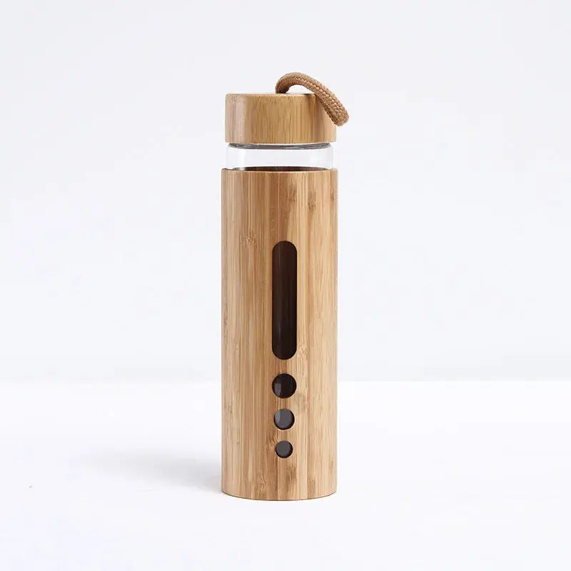 Gourde d'Eau en Verre borosilicate incassable Bambou 500ml