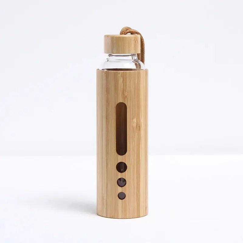 Gourde d'Eau en Verre borosilicate incassable Bambou 500ml