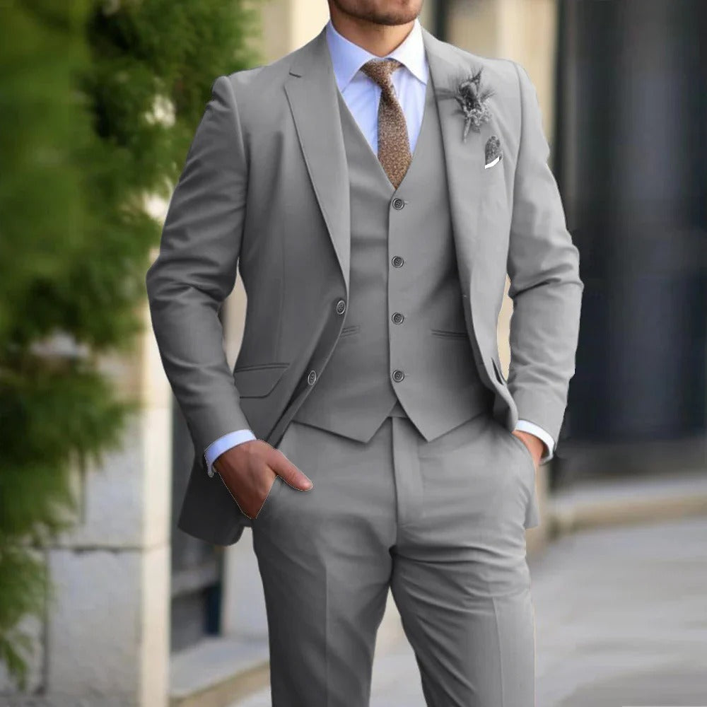 Costume 3 Pièces Homme Weston Élégance – Slim Fit, Confort Haut de Gamme, Polyvalent pour Travail et Cérémonies
