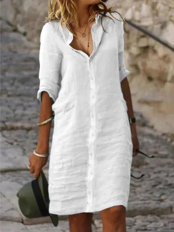 Robe chemise lin-Old Money