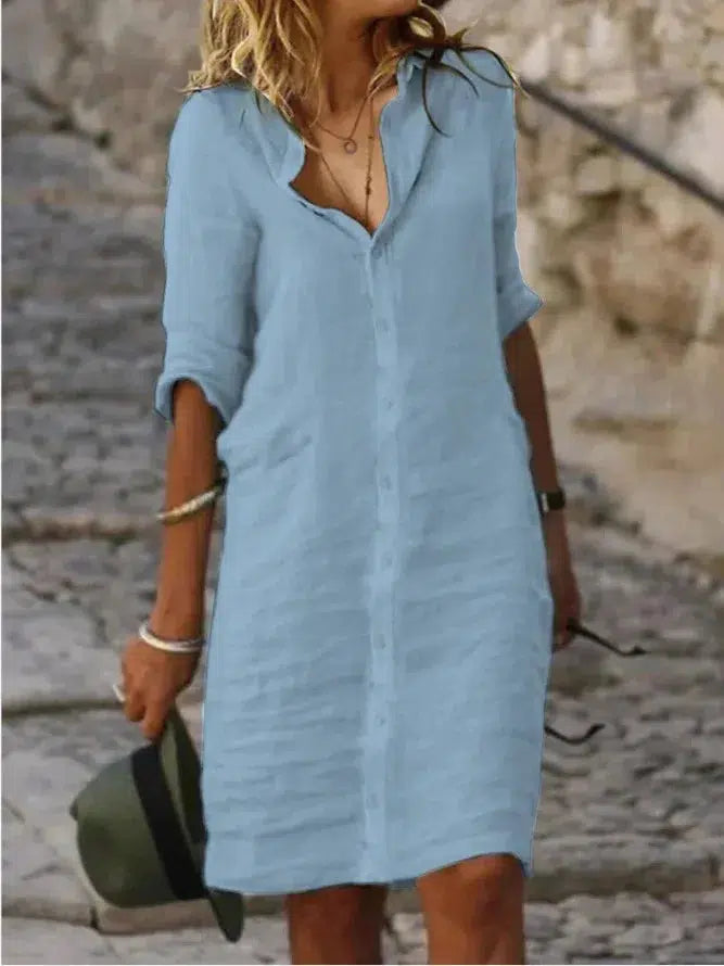 Robe chemise lin-Old Money