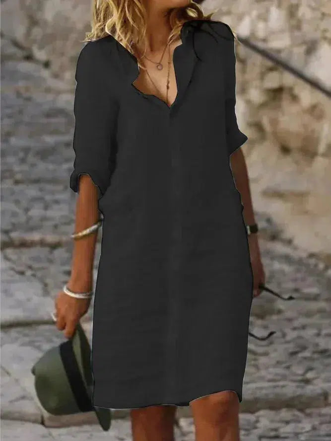 Robe chemise lin-Old Money