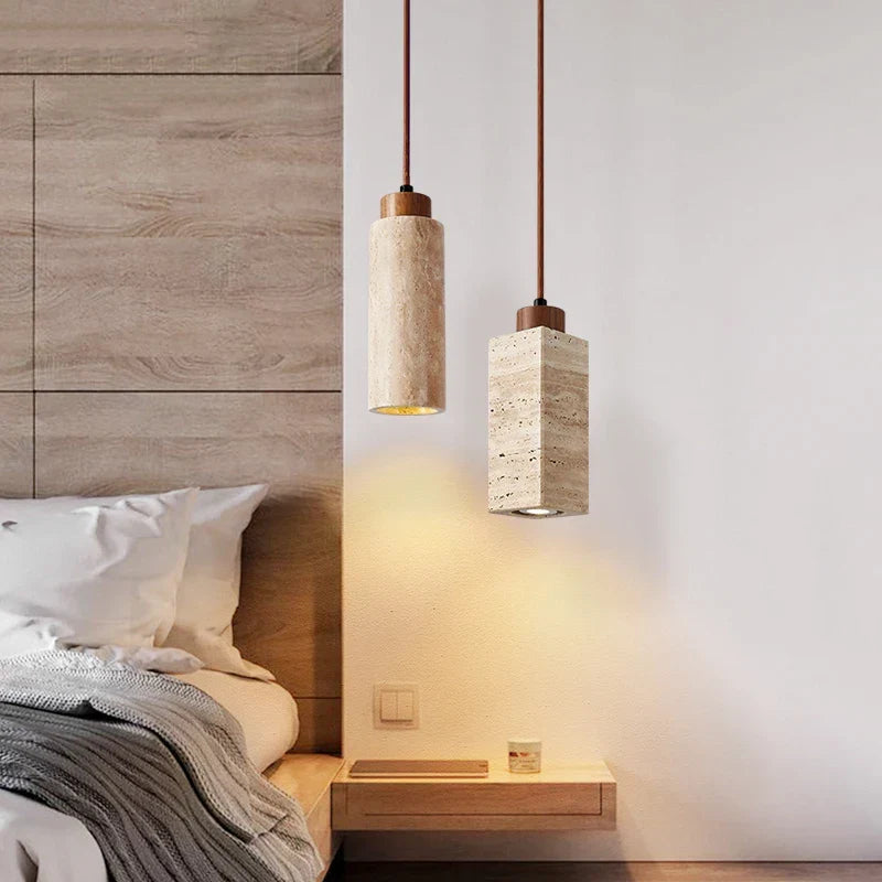 Lampe de Chevet en Marbre Travertin Nordique