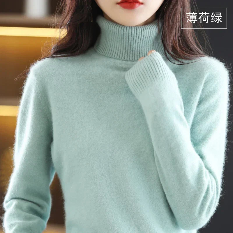 Pull Col Montant en Cachemire 100% - Élégance et Douceur Intemporelles