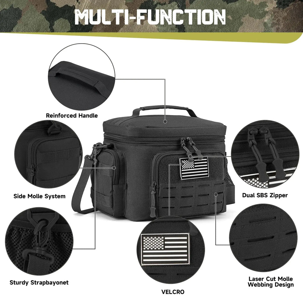 Sac Isotherme Repas Tactique Militaire Homme 13L (Noire)