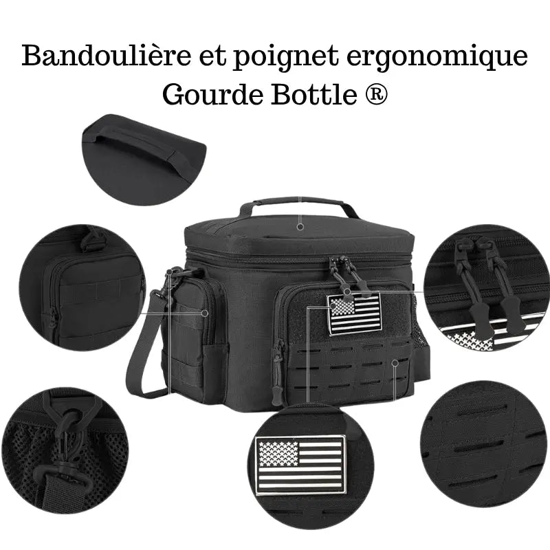 Sac Isotherme Repas Tactique Militaire Homme 13L (Noire)