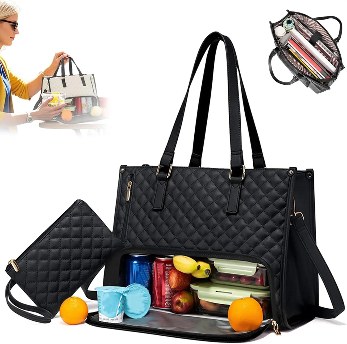 Sac Lunch Box Isotherme Double Compartiment Femme