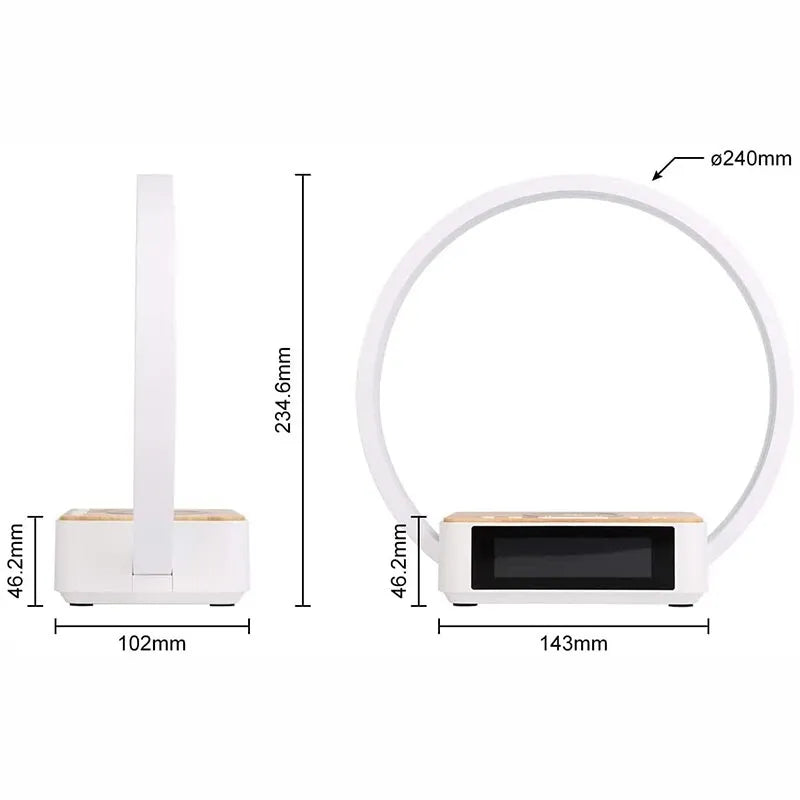 Lampe de chevet Tactile Chargeur de Téléphone Rond