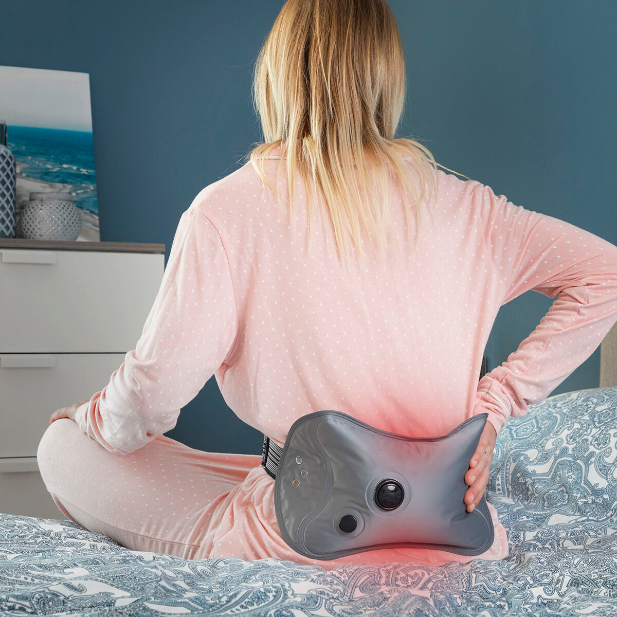 Coussin bouillotte électrique multifonctions réglable et rechargeable