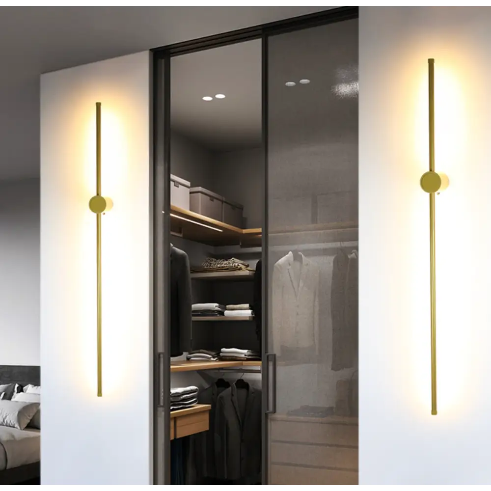 Applique Murale LED Linéaire Aluminium Premium - Lueur Élégante 120 cm / Or