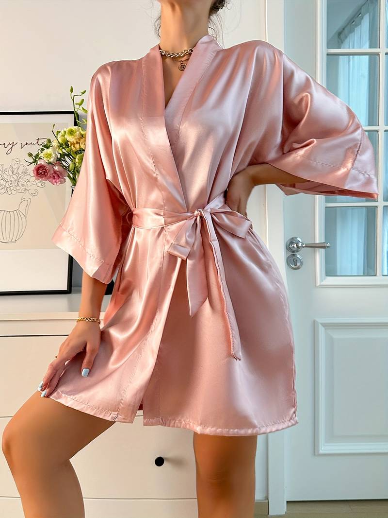 Peignoir en Satin Doux