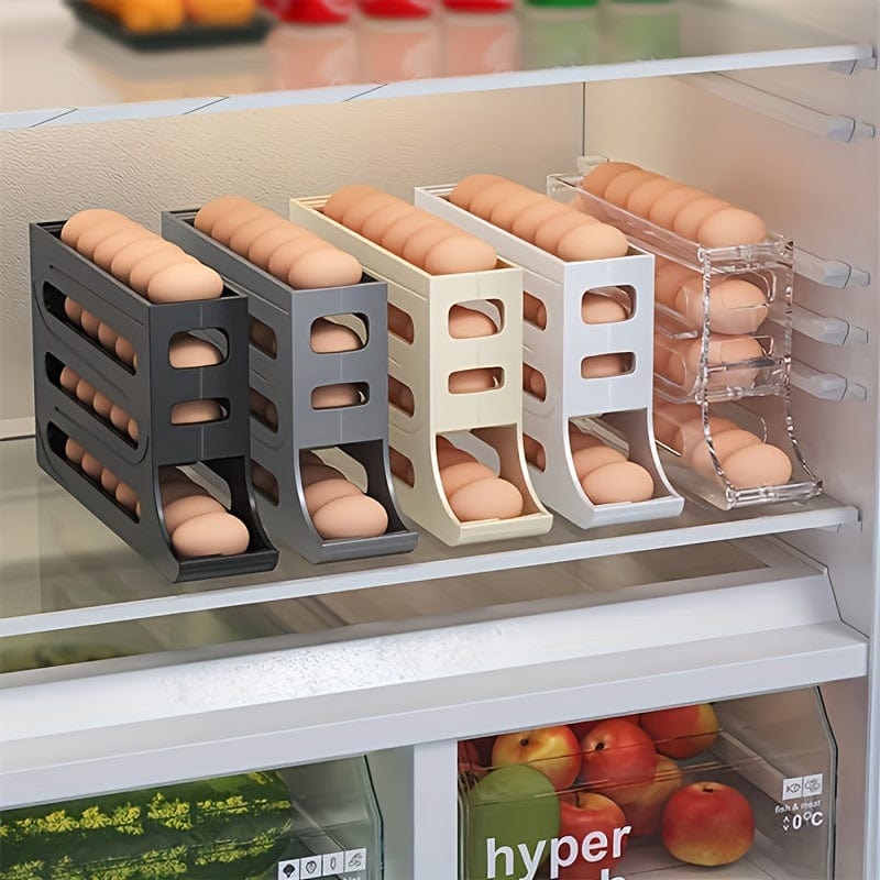 Boîte de Rangement Œufs Automatique en Polypropylène - Organisateur Œufs Réfrigérateur (30 Œufs)