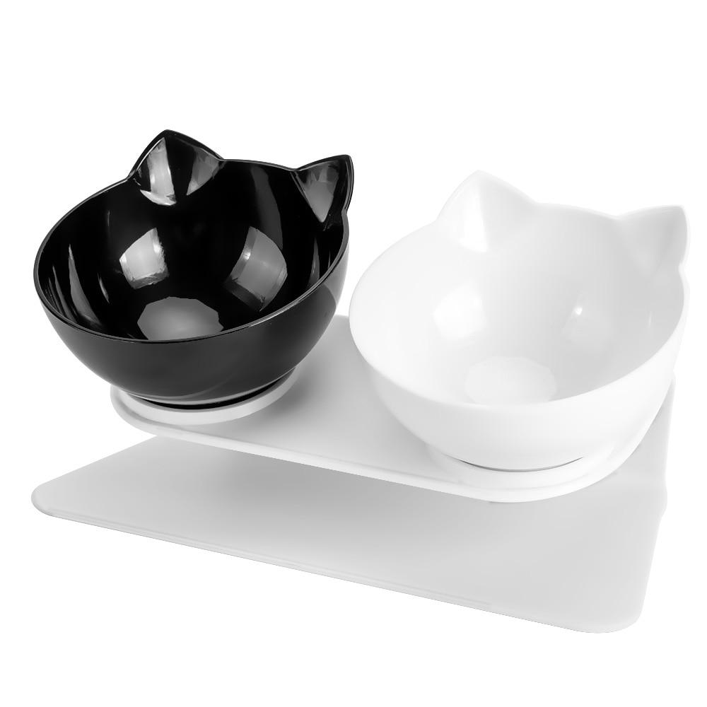 Bols pour Chats Orthopédique anti-dérapant - Noir et Blanc -