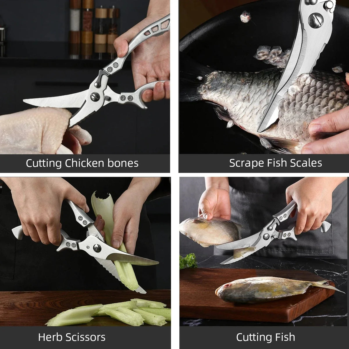 Ciseaux de Cuisine avec Lame en Acier Inoxydable 4Cr - MYVIT