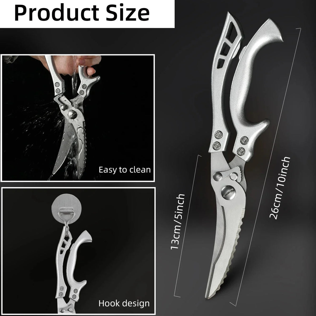 Ciseaux de Cuisine avec Lame en Acier Inoxydable 4Cr - MYVIT