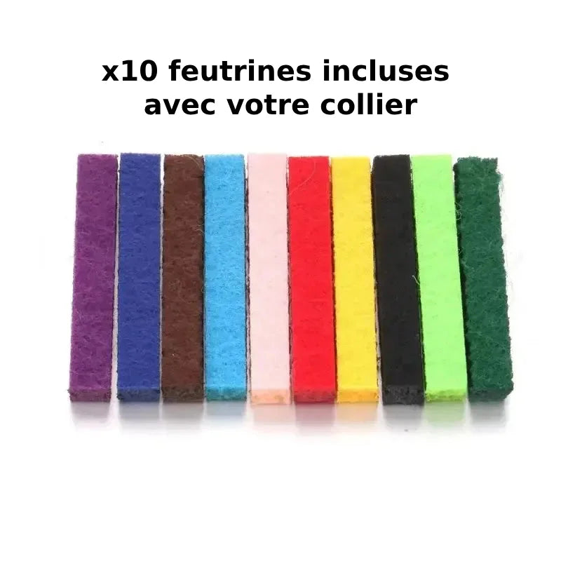 Collier diffuseur d'huiles essentielles