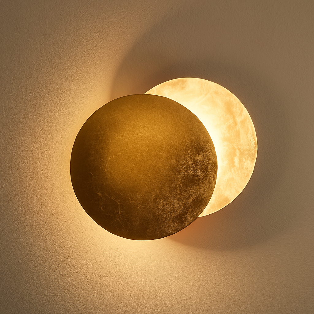 Applique Murale - Art Scandinave Moderne en forme d'éclipse.