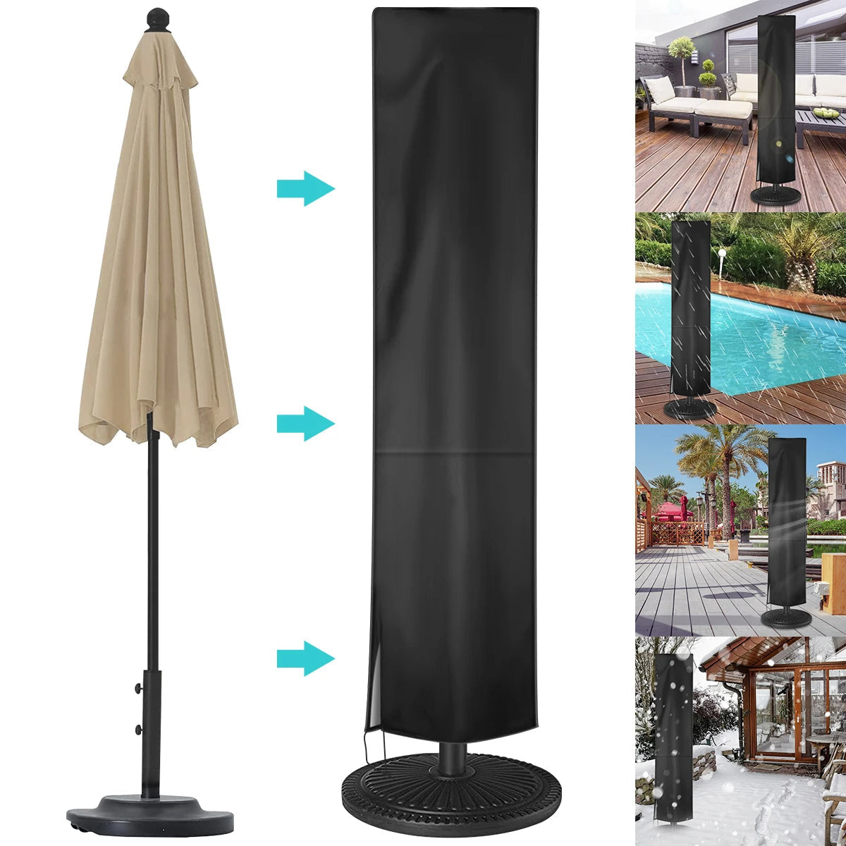 Housse Parasol avec Sac de Rangement 240 x 57 x 57 cm