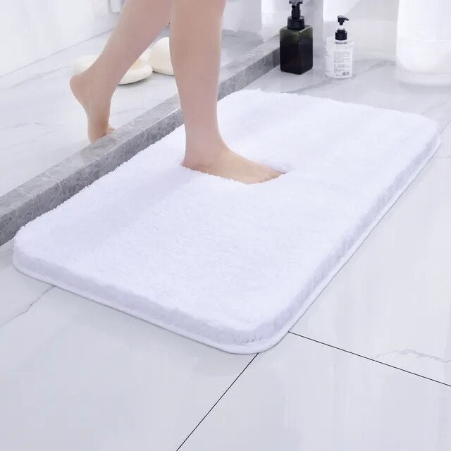 Tapis de Bain Ultra-Doux en Fourrure et Microfibre - Antidérapant et Absorbant