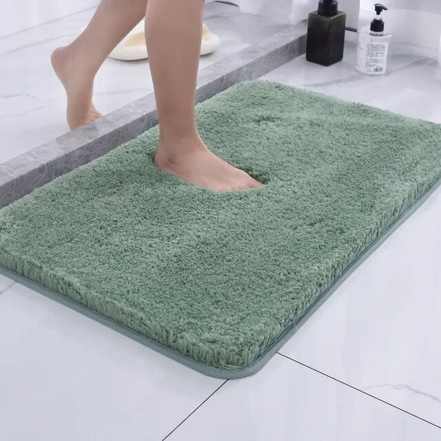 Tapis de Bain Ultra-Doux en Fourrure et Microfibre - Antidérapant et Absorbant