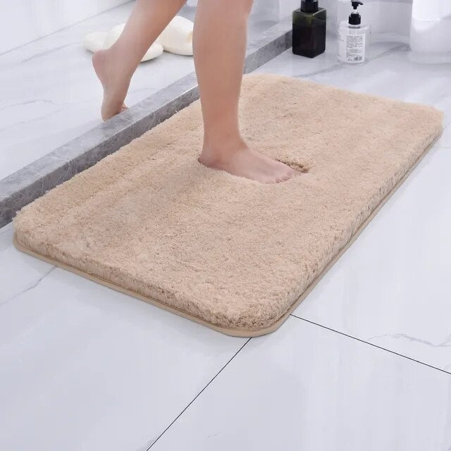 Tapis de Bain Ultra-Doux en Fourrure et Microfibre - Antidérapant et Absorbant