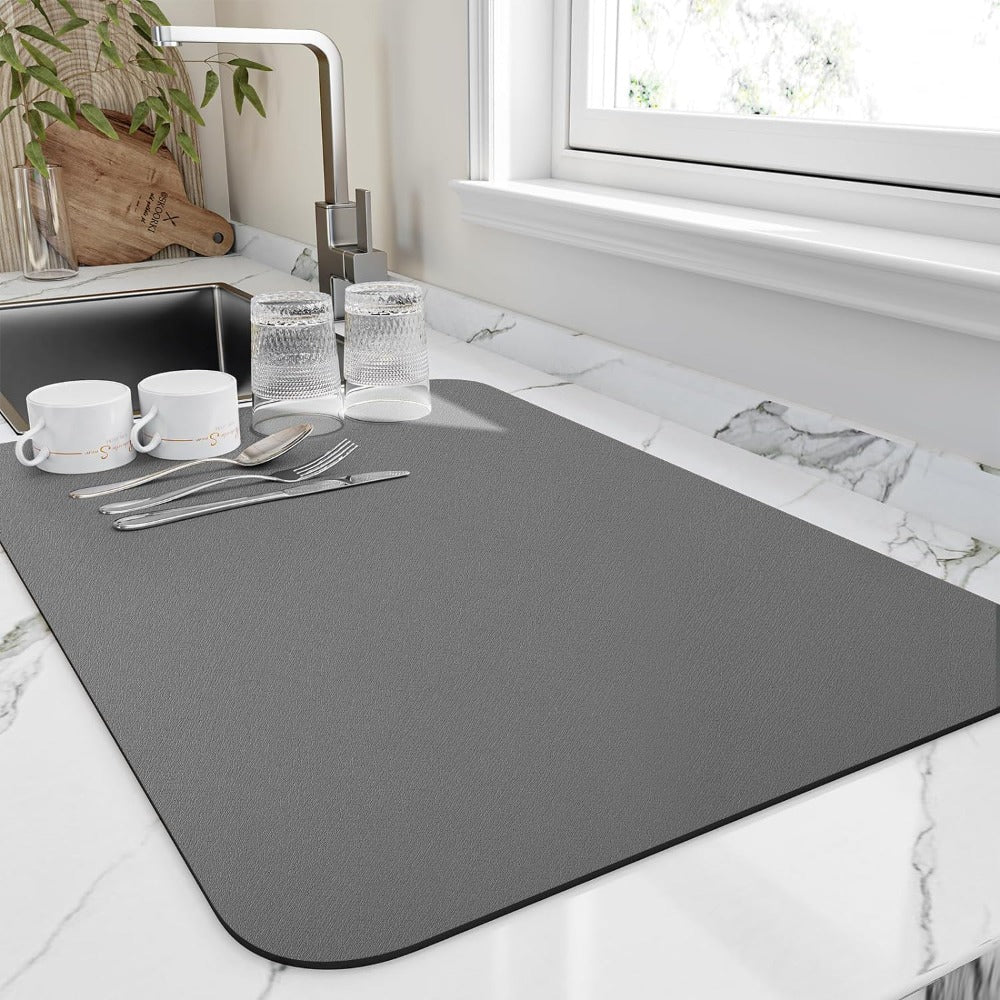 Tapis de Séchage Rapide pour Vaisselle - Ultra Absorbant et Compact
