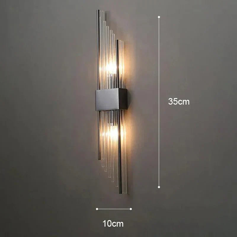 CrystalDazzle | Applique murale en cristal innovante avec une touche dorée