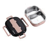 lunch box isotherme inox rose deux compartiments