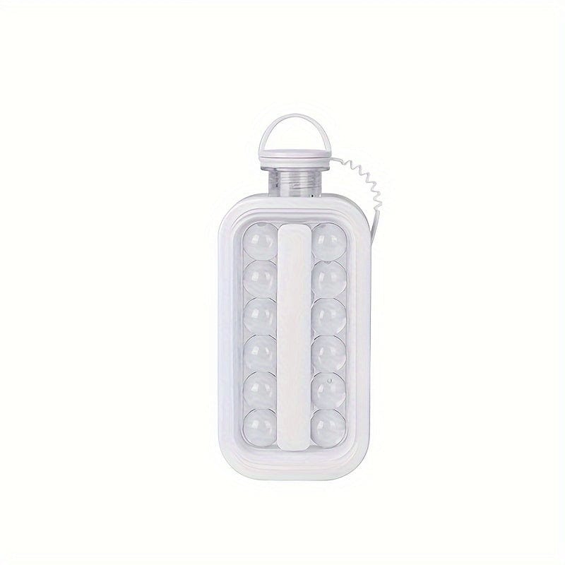 Machine à Glaçons 2-en-1 et Bouteille d'Eau - Pratique et Portable Blanc