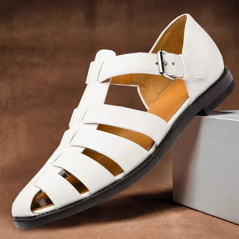 Sandales en Cuir Homme – Confort Premium avec Brides Réglables et Design Respirant