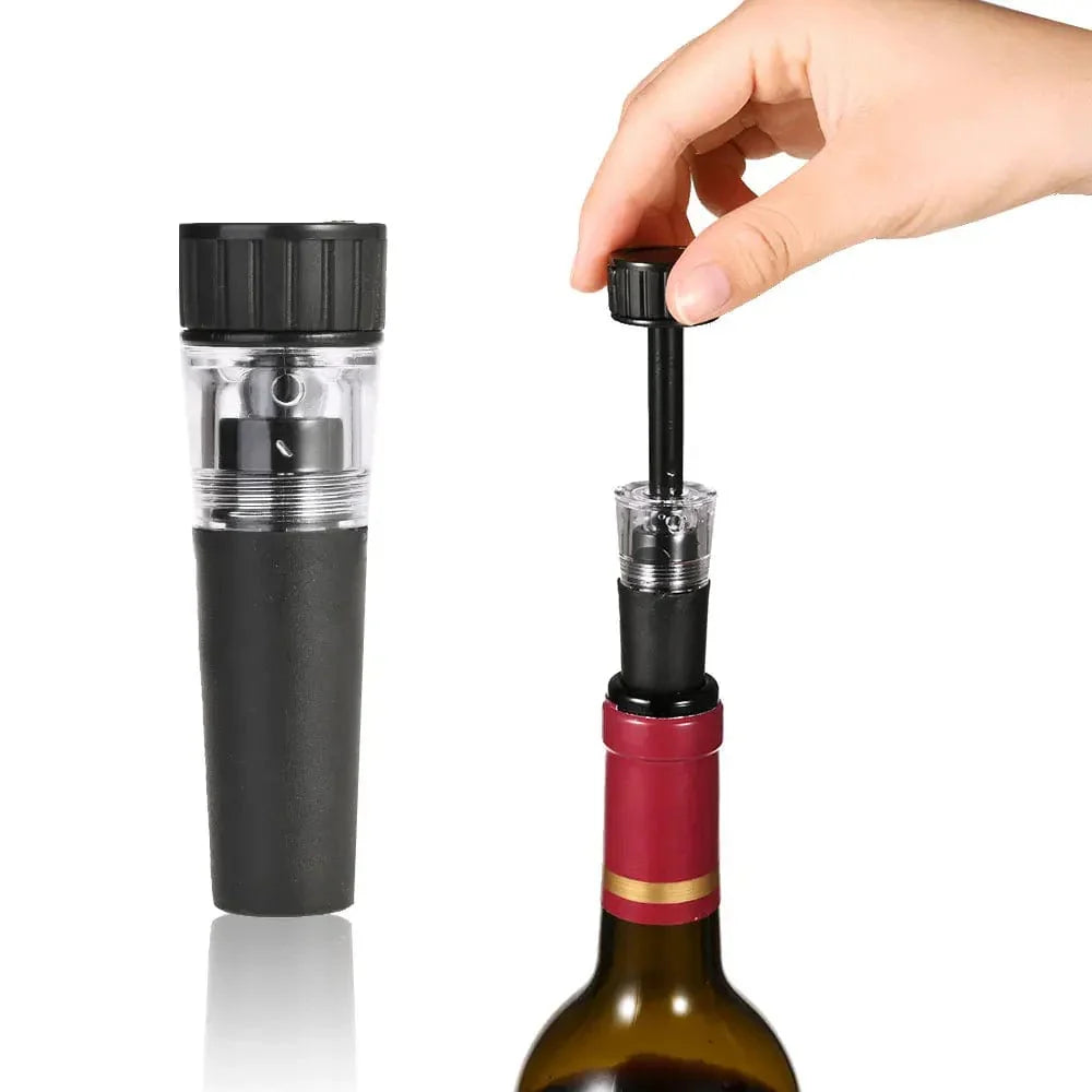 Ouvre-bouteille à vin sous pression air Pompe Vacuum Liège en Acier Inoxydable - Accessoire Cave à Vin