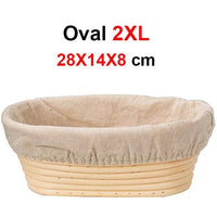 Panier de fermentation en rotin pour pain artisanal - Kit de 2 - Certifié CE / CIQ / EEC / LFGB / SGS Oval 28X14X8