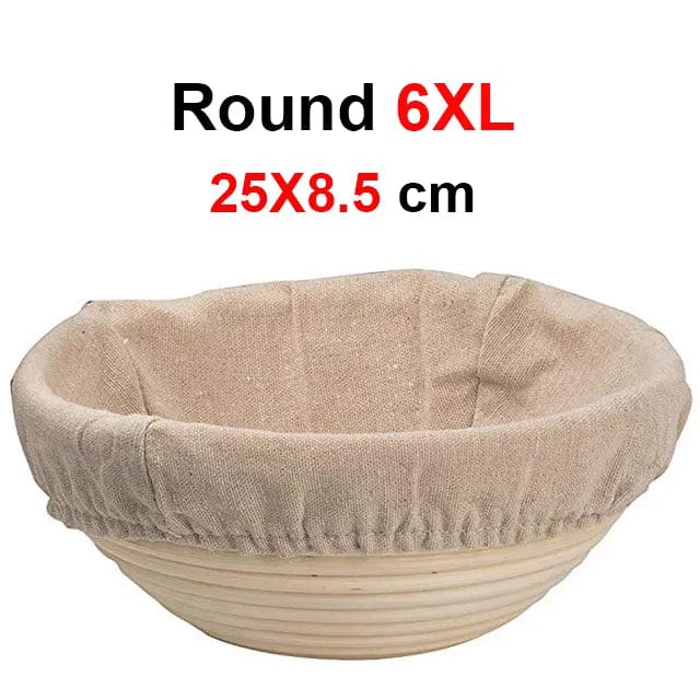 Panier de fermentation en rotin pour pain artisanal - Kit de 2 - Certifié CE / CIQ / EEC / LFGB / SGS Round 25X8.5