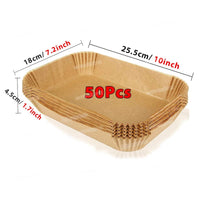 Papiers Cuisson Air Fryer, 100/50 Pièces, 16cm, Ronds, Blancs/Brun : Accessoires Cuisine Ecofriendly Brown-rectangle-50