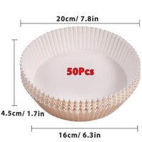 Papiers Cuisson Air Fryer, 100/50 Pièces, 16cm, Ronds, Blancs/Brun : Accessoires Cuisine Ecofriendly White 50Pcs-16cm