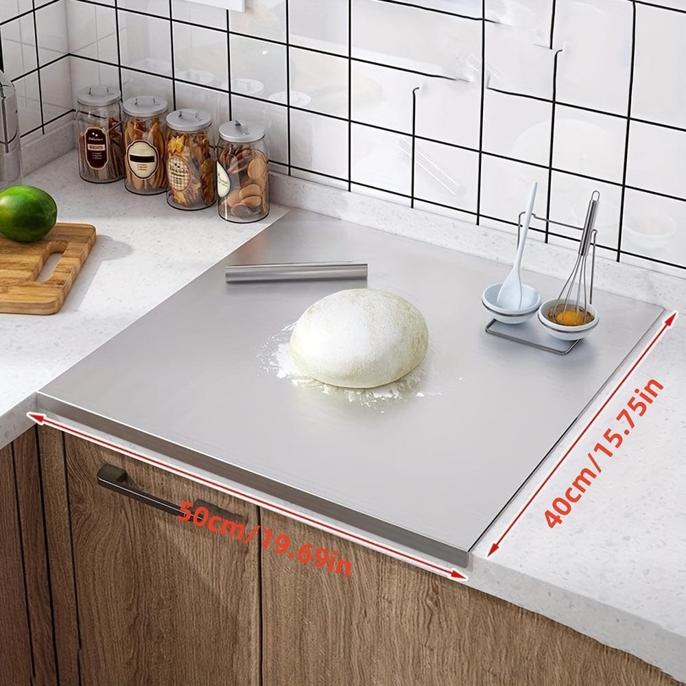 Planche à découper en acier inoxydable pour viande, fruits, légumes - Chirano - Antidérapante, bord de protection - Accessoire cuisine 40×50cm/15.75in×19.69in