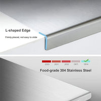 Planche à Découper en Inox - Antidérapante avec Bord de Protection