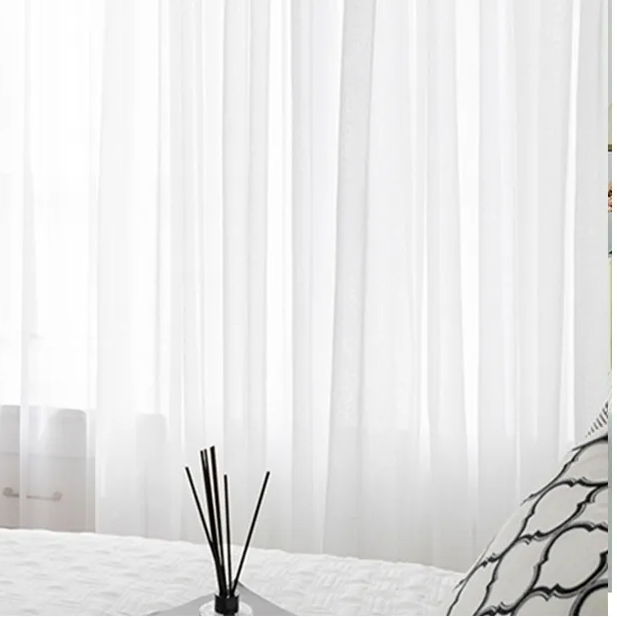 Rideau Blanc de Style Tulle en Voile Transparent