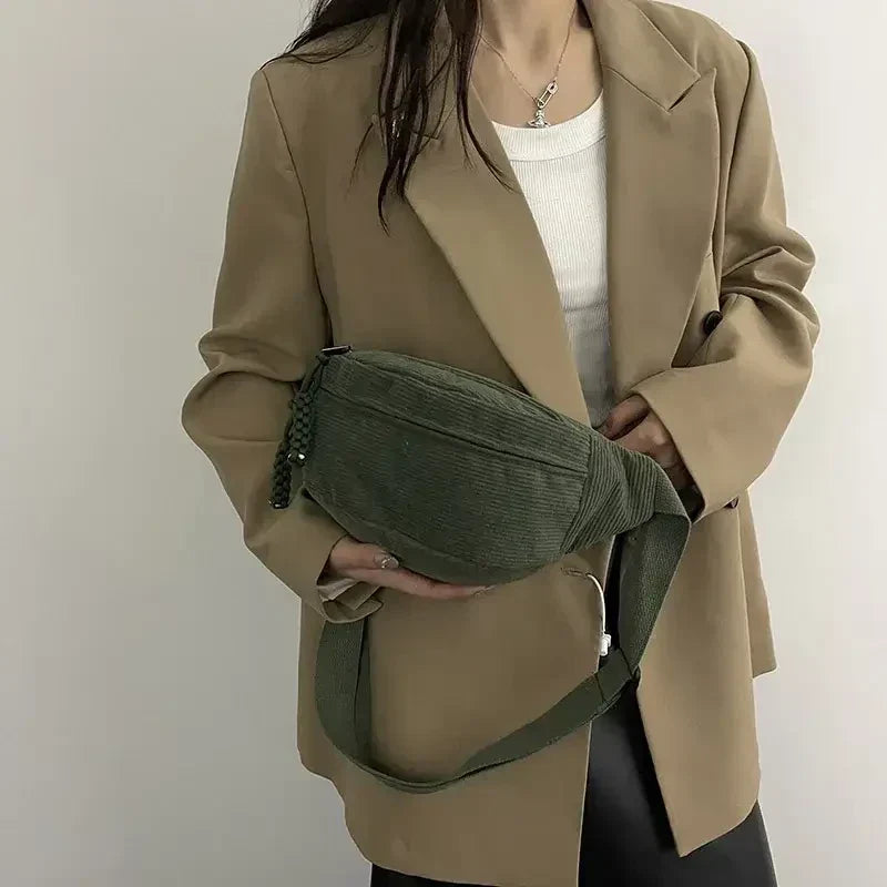 Sac Banane Velours Femme