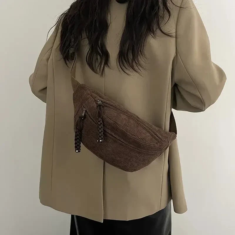 Sac Banane Velours Femme