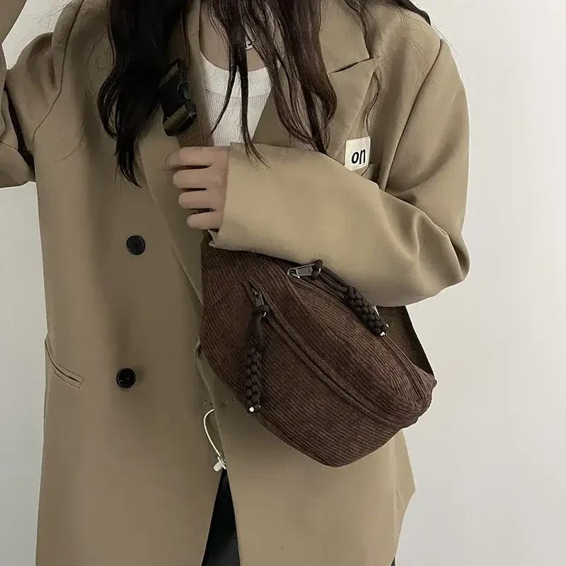 Sac Banane Velours Femme